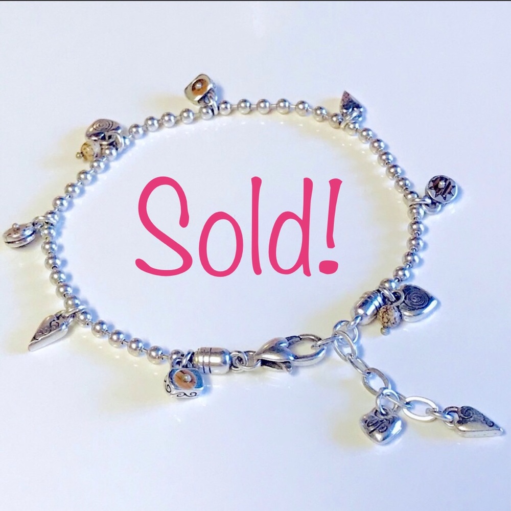 Brighton Tiddlywinks Silver Charm Ankle Bracelet